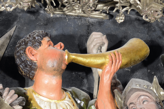 Arteko Ama Birjinaren santutegiko Kalbarioko bidea eszenako adar-jolea. (Arg,: E. X. Dueñas)