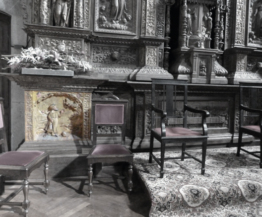 Itziarko parrokiako erretaulan agertzen den artzain adar-jolea. (Arg.: JMBA)