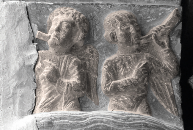 Tuterako Santa Maria Madalena parrokiako bi adar-joleak. (Arg.: JMBA)