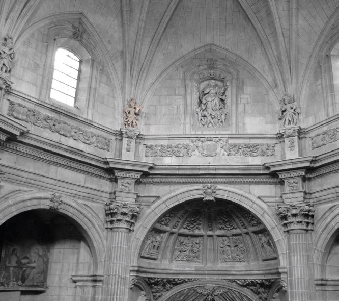 San Joan elizako Pilarreko Andre Mariaren kaperan dagoen tronpeta-jolea. (Arg.: JMBA)