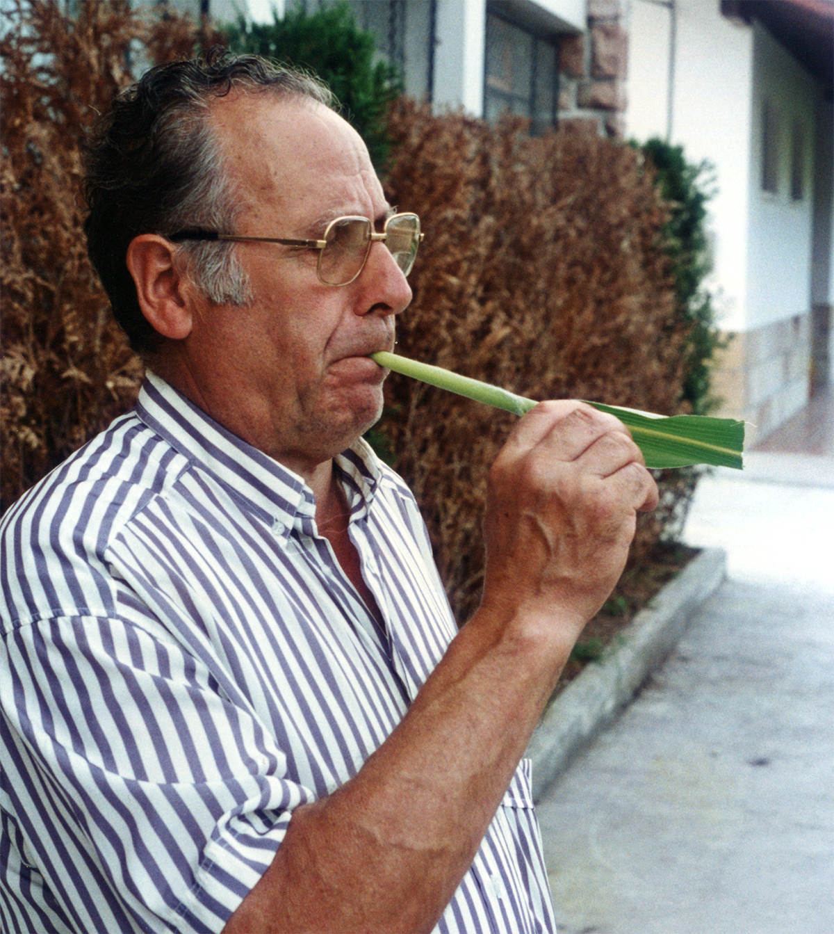 Lino Zapirain arto-tontorra jotzen. Oiartzun, 1999/08/13. (Arg.: JMBA)