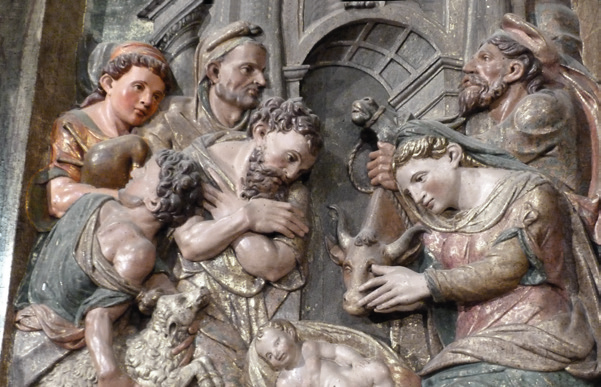 Urrozko Eliza parrokialeko erretaulako xirolarru-jolea. (Arg.: JMBA)