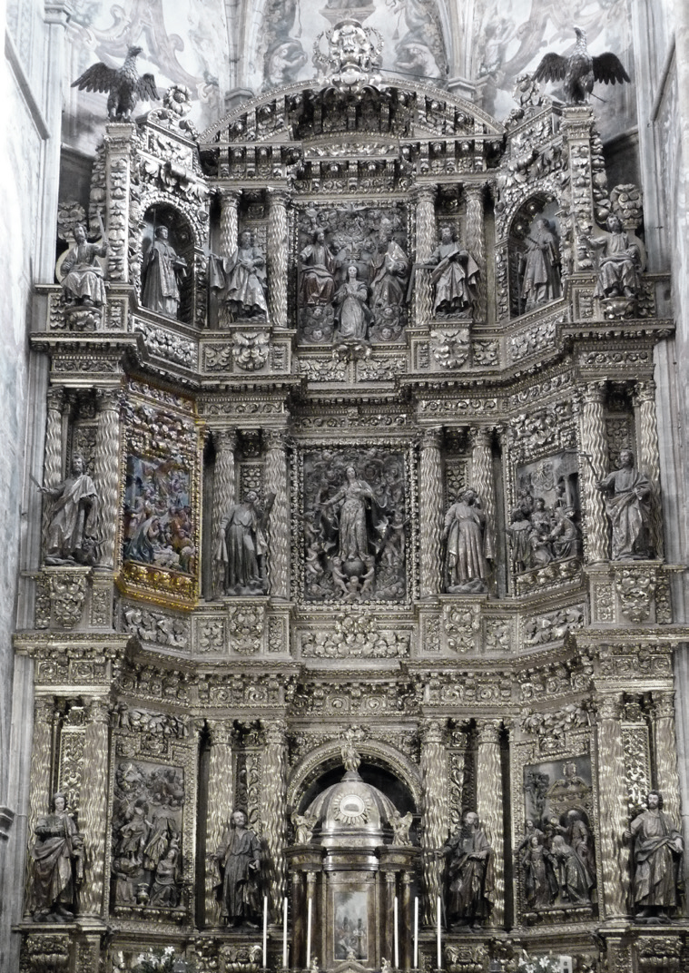 Vianako Santa Maria parrokiako erretaula nagusiko xirolarru-jolea. (Arg.: JMBA)