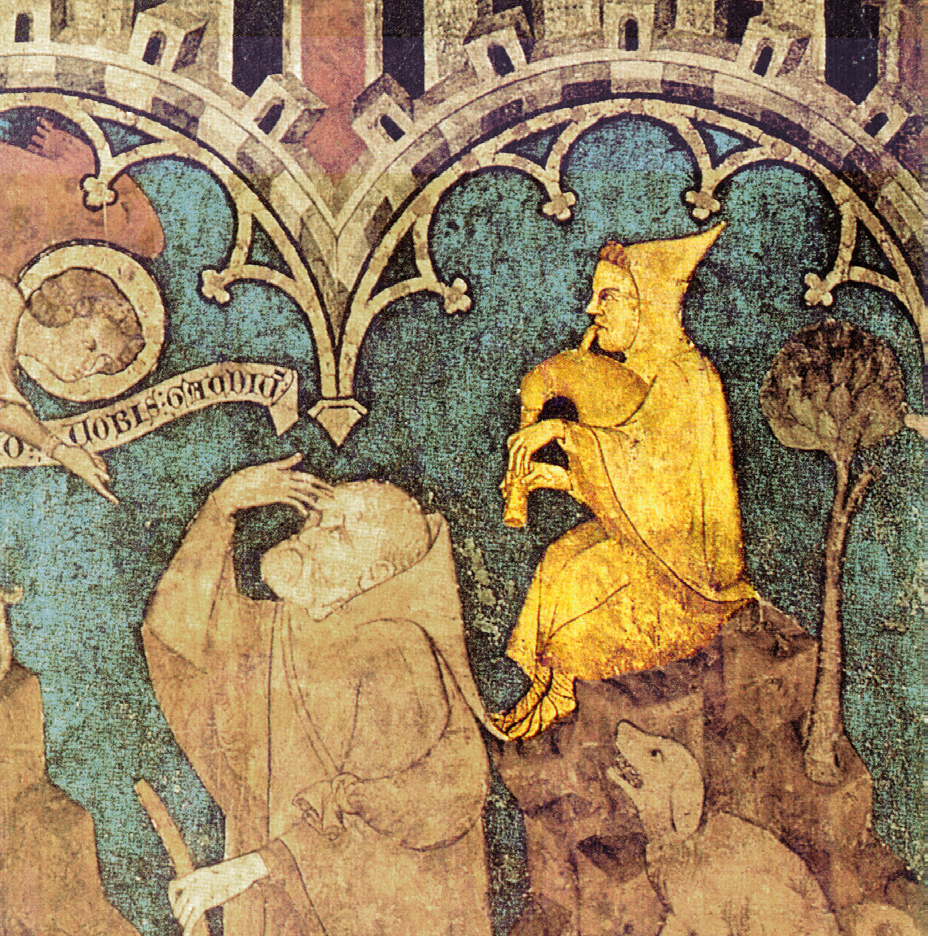 Xirolarru-jolea San Pedro elizako muraleko Artzainen iragarpena-ren eszenan. (Iturria: EGIPV. Música)