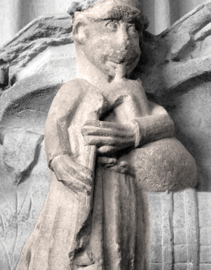 Uxueko Andre Mariaren iparraldeko portikoko xirolarru-jolea. (Arg.: JMBA)