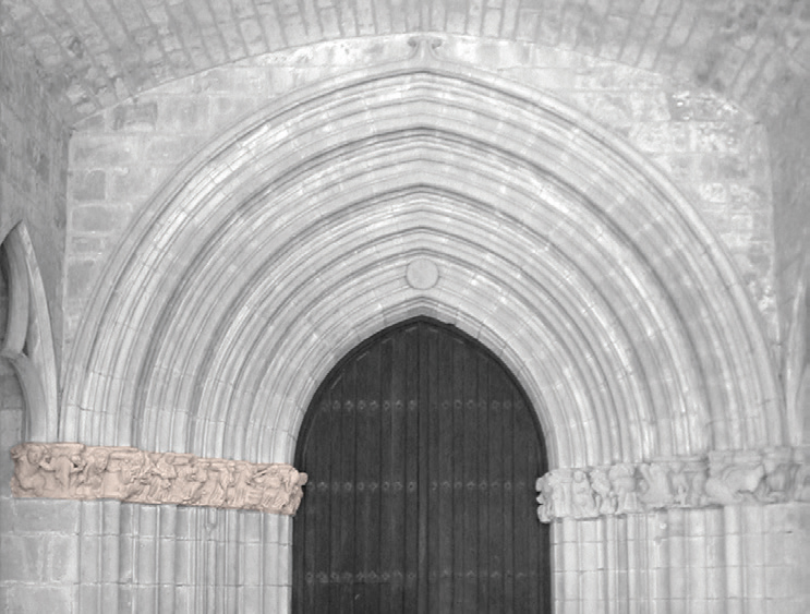 Uxueko Andre Mariaren iparraldeko portikoko xirolarru-jolea. (Arg.: JMBA)