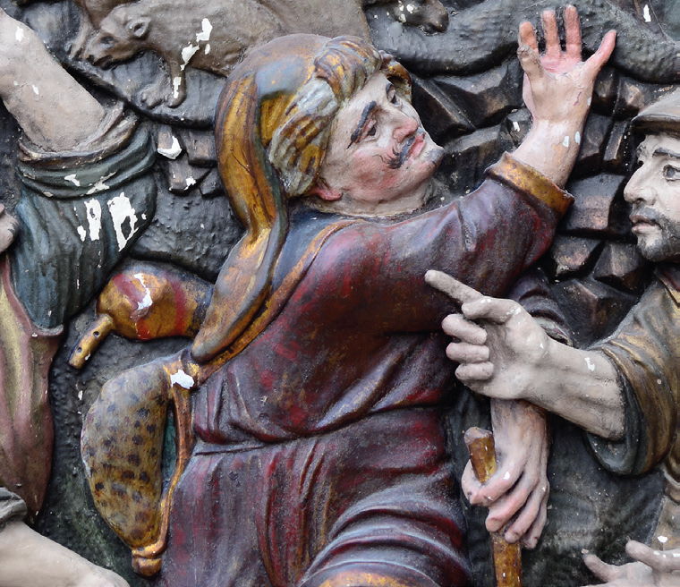 Artzain xirolarru-joleak daraman xirolaren eta zahagiaren xehetasuna. (Arg.: JMBA)