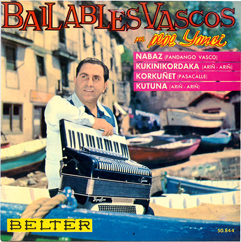 Pepe Yanci-ren Bailables Vascos diskoaren azala. (Iturria: Belter, 50844)